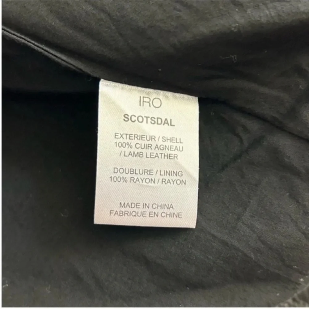 IRO Scottsdale Lamb Leather Moto Jacket Black & White